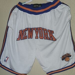 Nike White and Blue New York Athletic Shorts